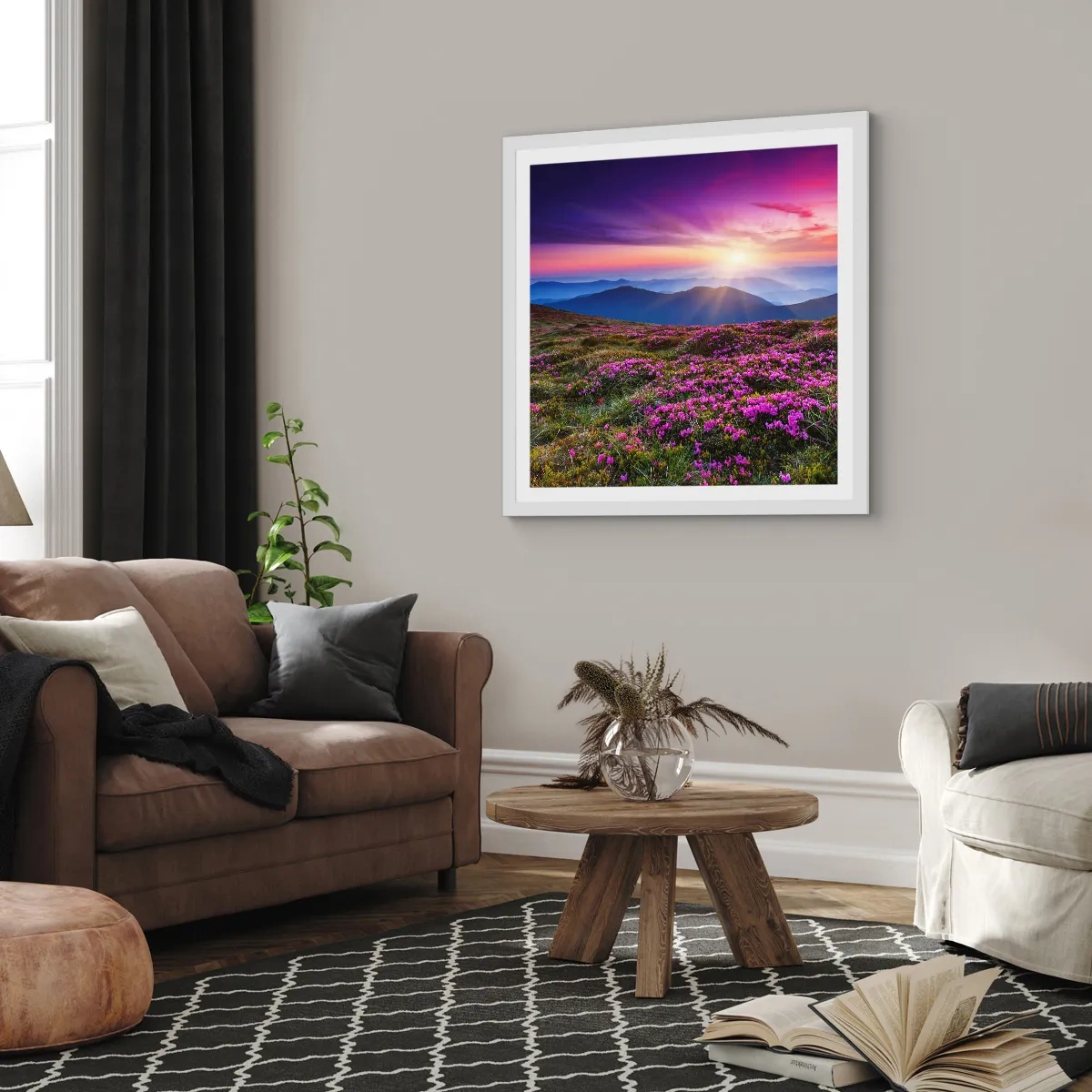 Plakat i hvid ramme - Urter duftede friske bundter fra niw - 60x60 cm