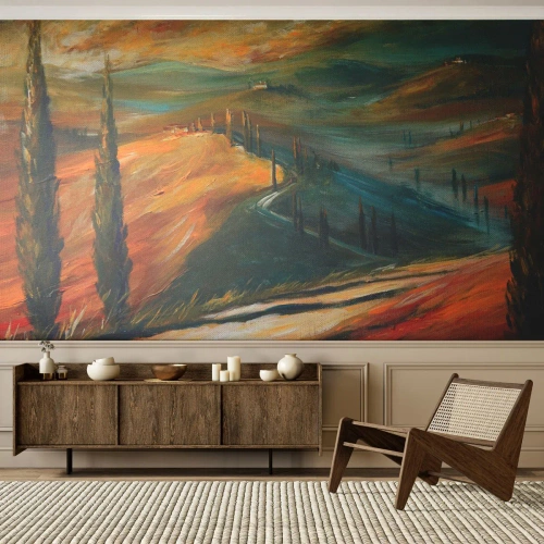 Fototapet Premium Canvas - Toscansk landskab - Landskab, Toscana, Rejser - 450x315 cm