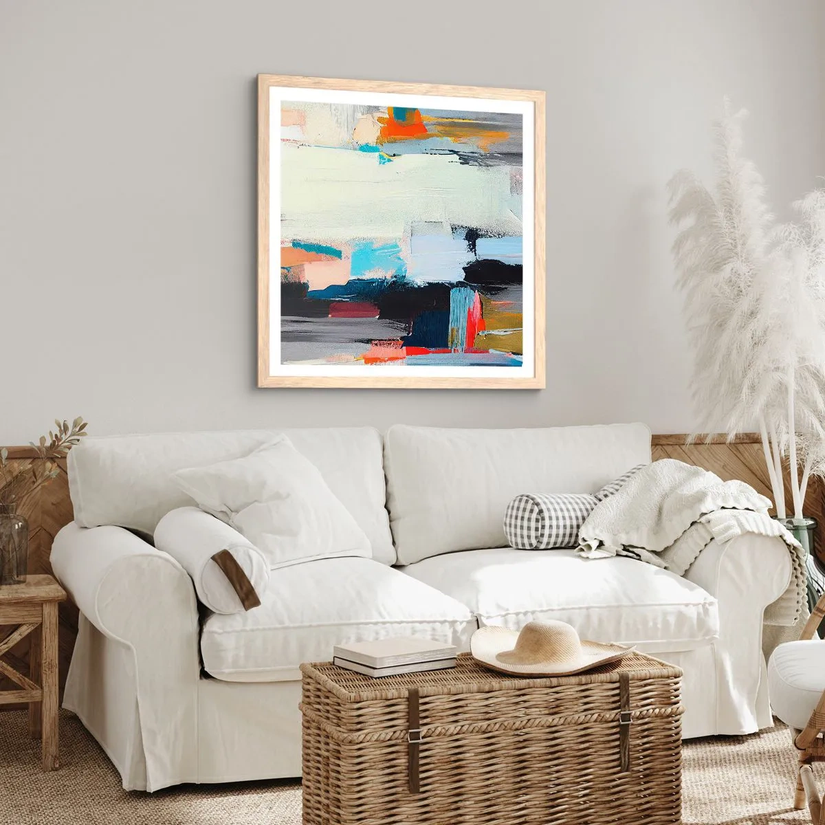 Plakat i ramme af lyst egetræ - Er der en metode? - 30x30 cm