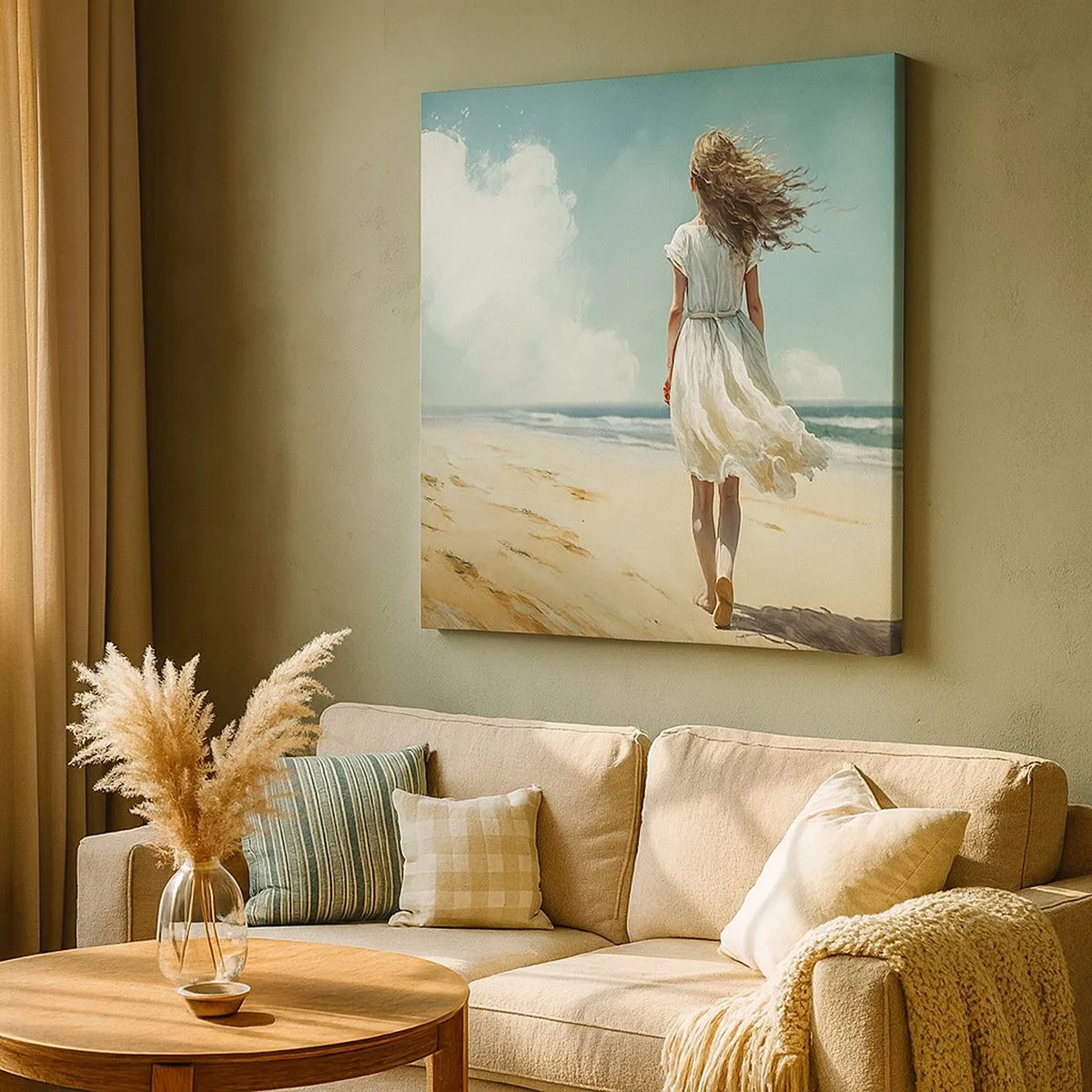 Lærredstryk - Billede på lærred - At møde solen og vinden - 30x30 cm