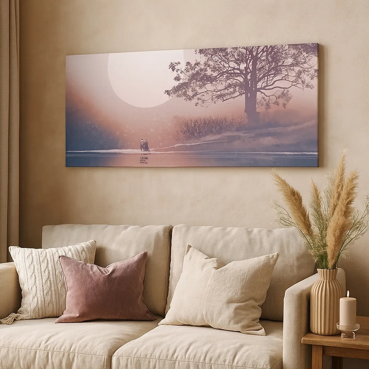 Lærredstryk - Billede på lærred - Natlige mærkværdigheder - 30x30 cm