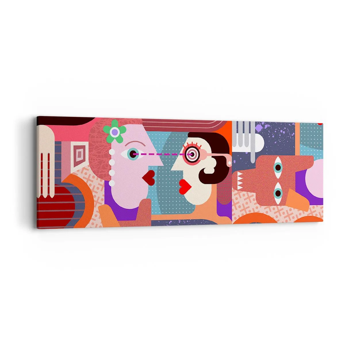 Lærredstryk - Billede på lærred - Øje mod øje - 90x30 cm