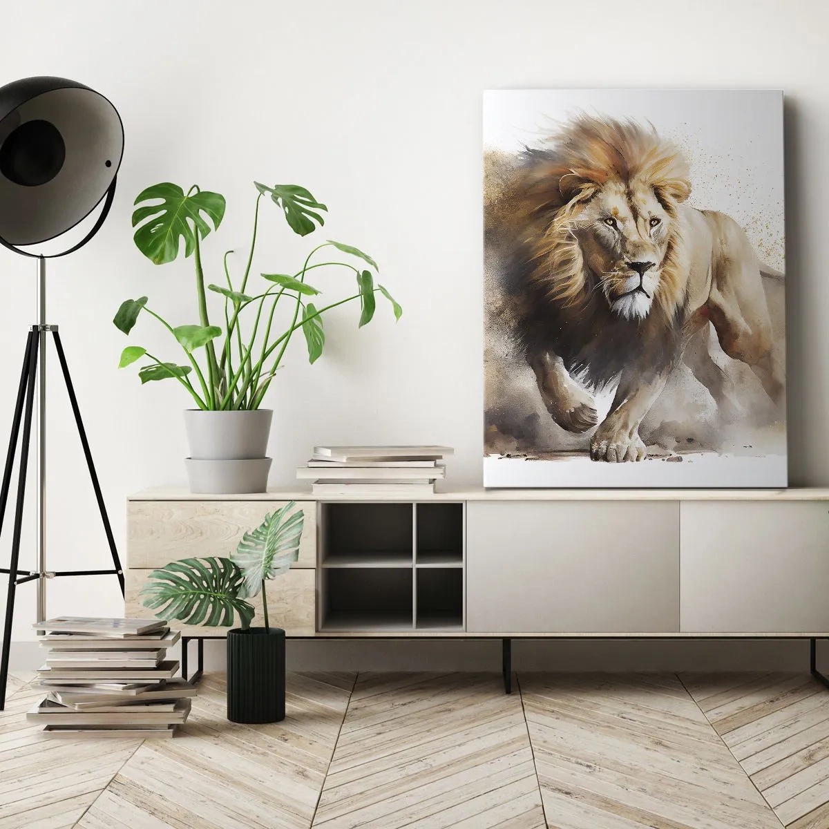 Lærredstryk - Billede på lærred - Kongen er taget af sted - 50x70 cm
