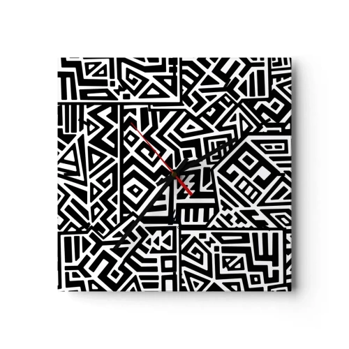 Vægur, Uret - Præcolumbiansk sammensætning - 30x30 cm