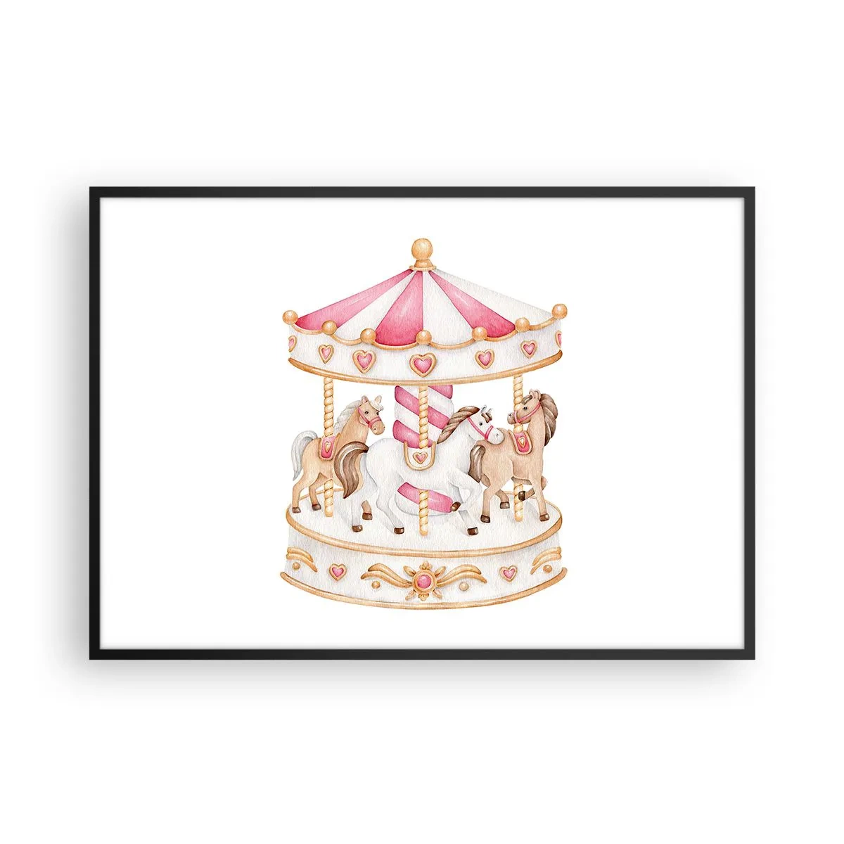 Plakat i sort ramme - Barndommens søde verden - 100x70 cm