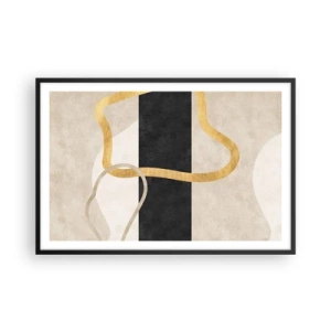 Plakat i sort ramme - Sløjfeformede former - 91x61 cm