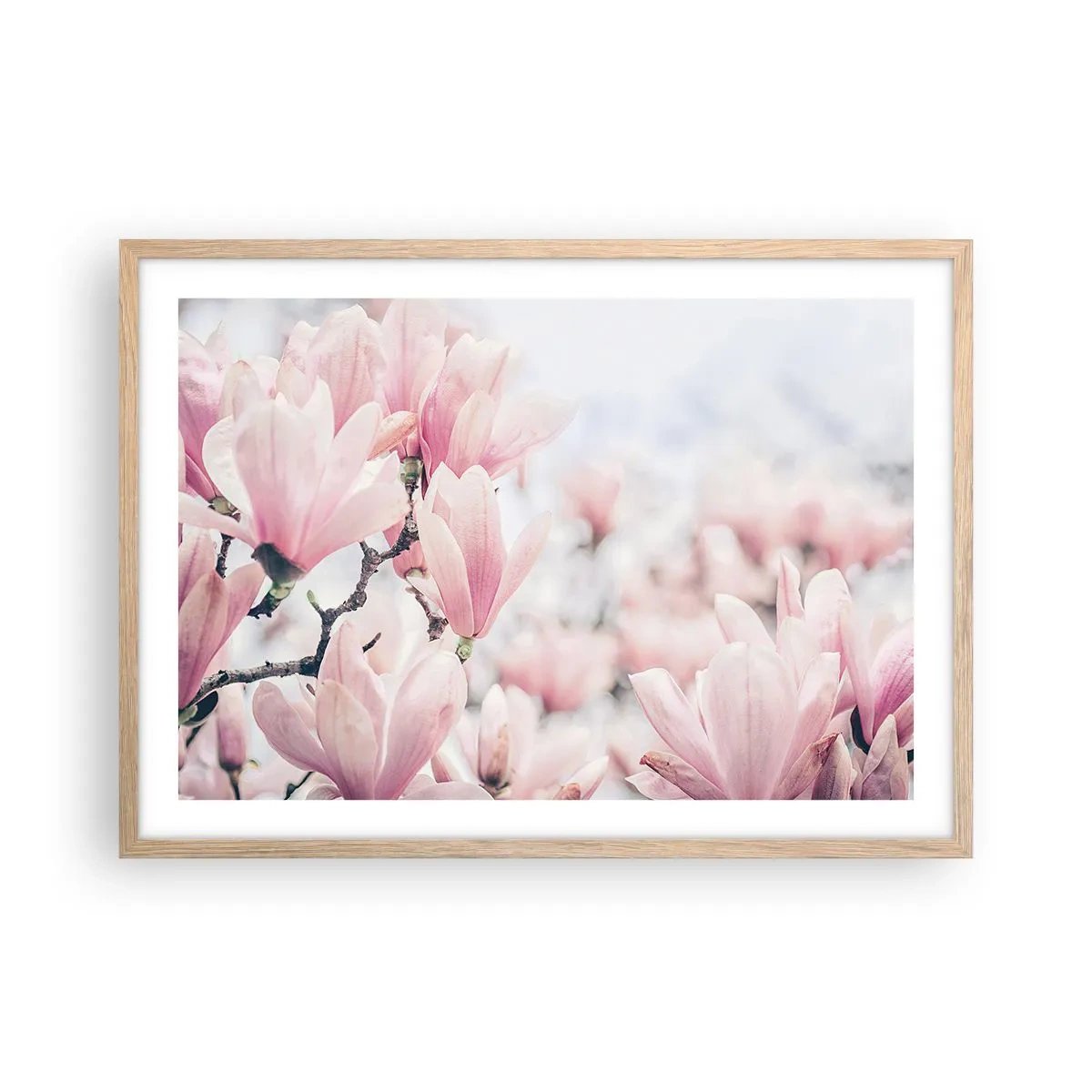 Plakat i ramme af lyst egetræ - Idealet om subtilitet - 70x50 cm