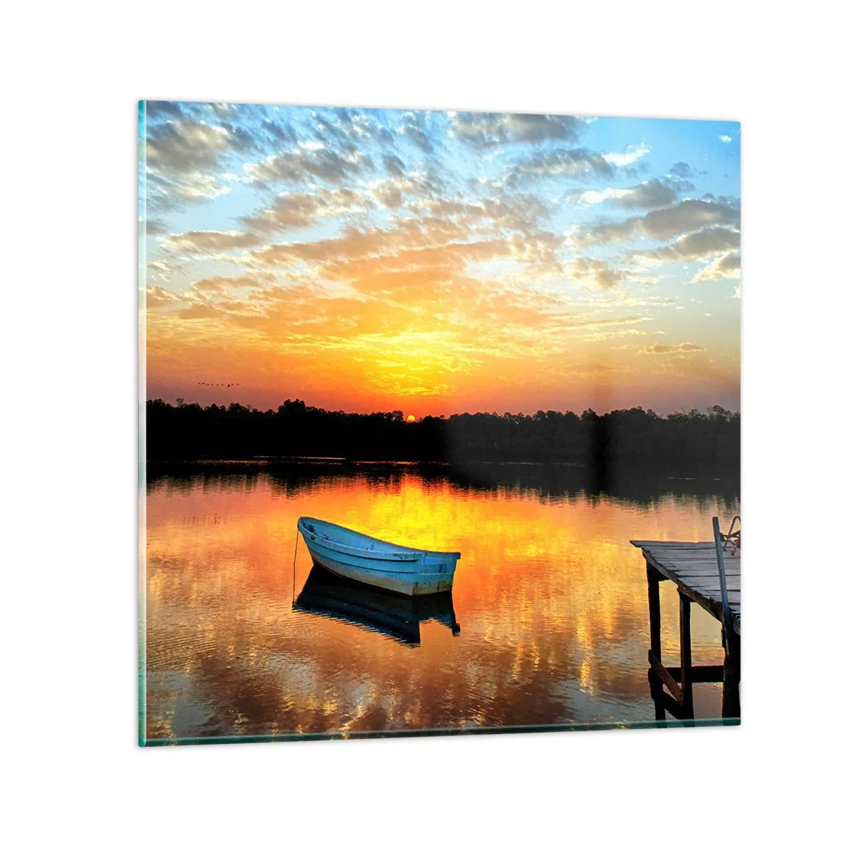 Billede på glas - Se, lyt, meditér - 50x50 cm