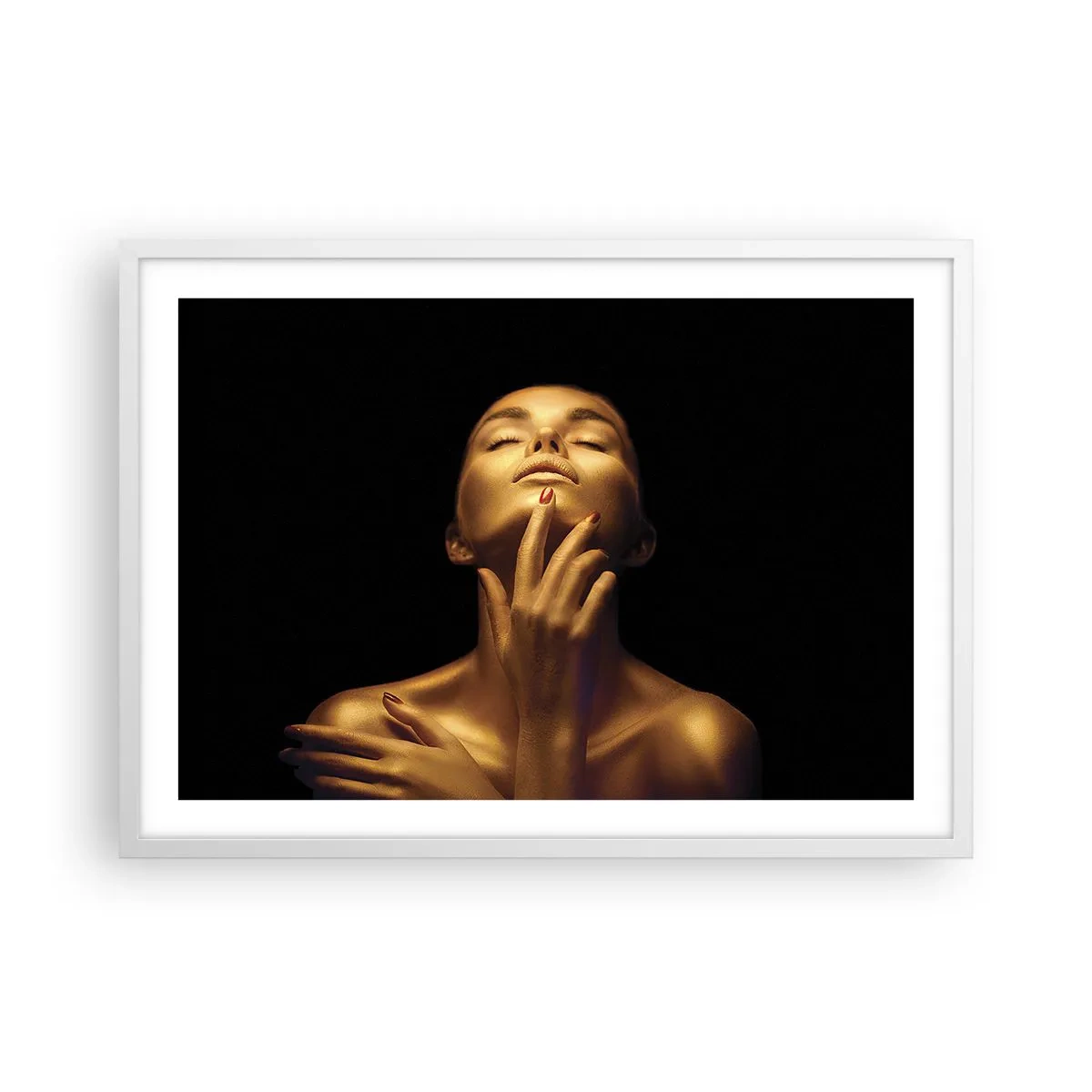 Plakat i hvid ramme - Som gylden silke - 70x50 cm