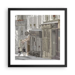 Plakat i sort ramme - Byens glæder - 40x40 cm