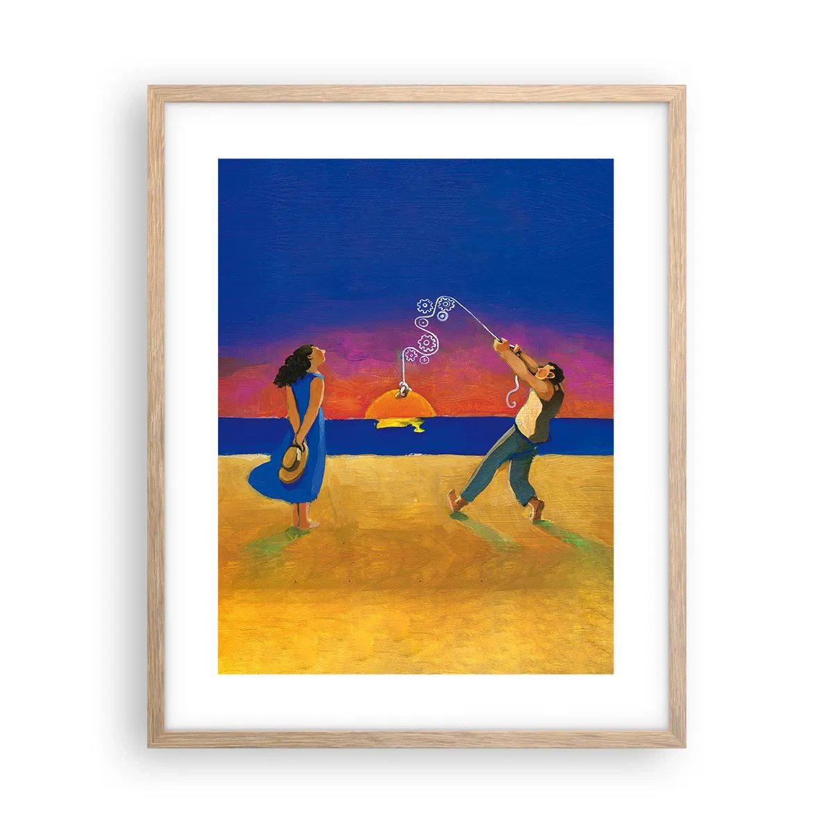 Plakat i ramme af lyst egetræ - Mere end en stjerne fra himlen - 40x50 cm