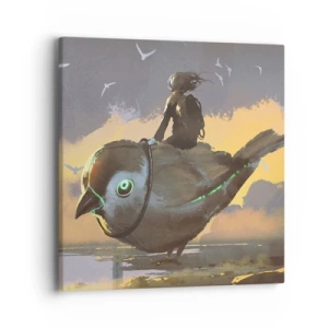 Lærredstryk - Billede på lærred - Et stop på en fantastisk rejse - 40x40 cm