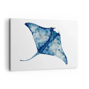 Lærredstryk - Billede på lærred - Liv i blåt - 120x80 cm