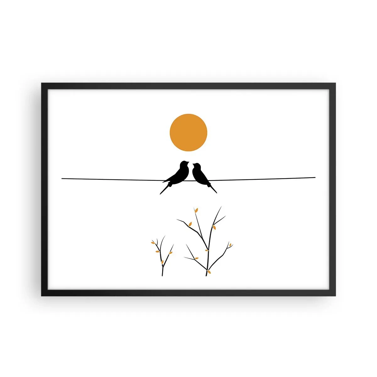 Plakat i sort ramme - Nattergal - 70x50 cm