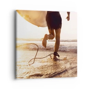 Lærredstryk - Billede på lærred - For at møde bølgen - 30x30 cm