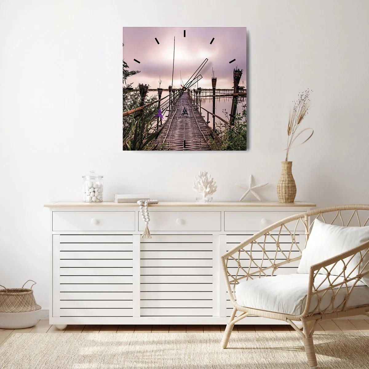 Vægur, Uret - Den stille og rolige atmosfære i Asien - 30x30 cm