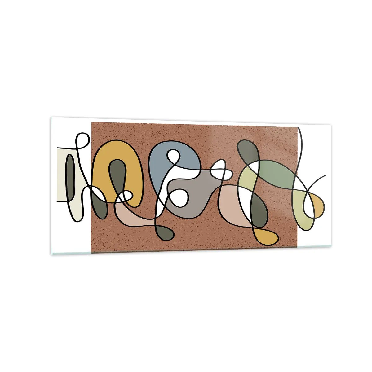 Billede på glas - En abstraktion, der er værd at smile over - 120x50 cm