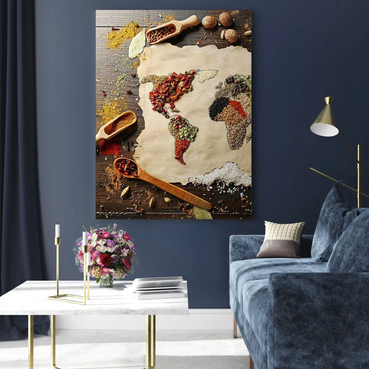 Billede på glas - Alle verdens smage - 50x70 cm
