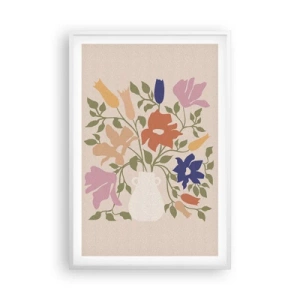 Plakat i hvid ramme - En delikat buket - 61x91 cm