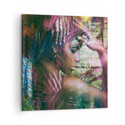 Lærredstryk - Billede på lærred - Moder Natur i junglen - 60x60 cm