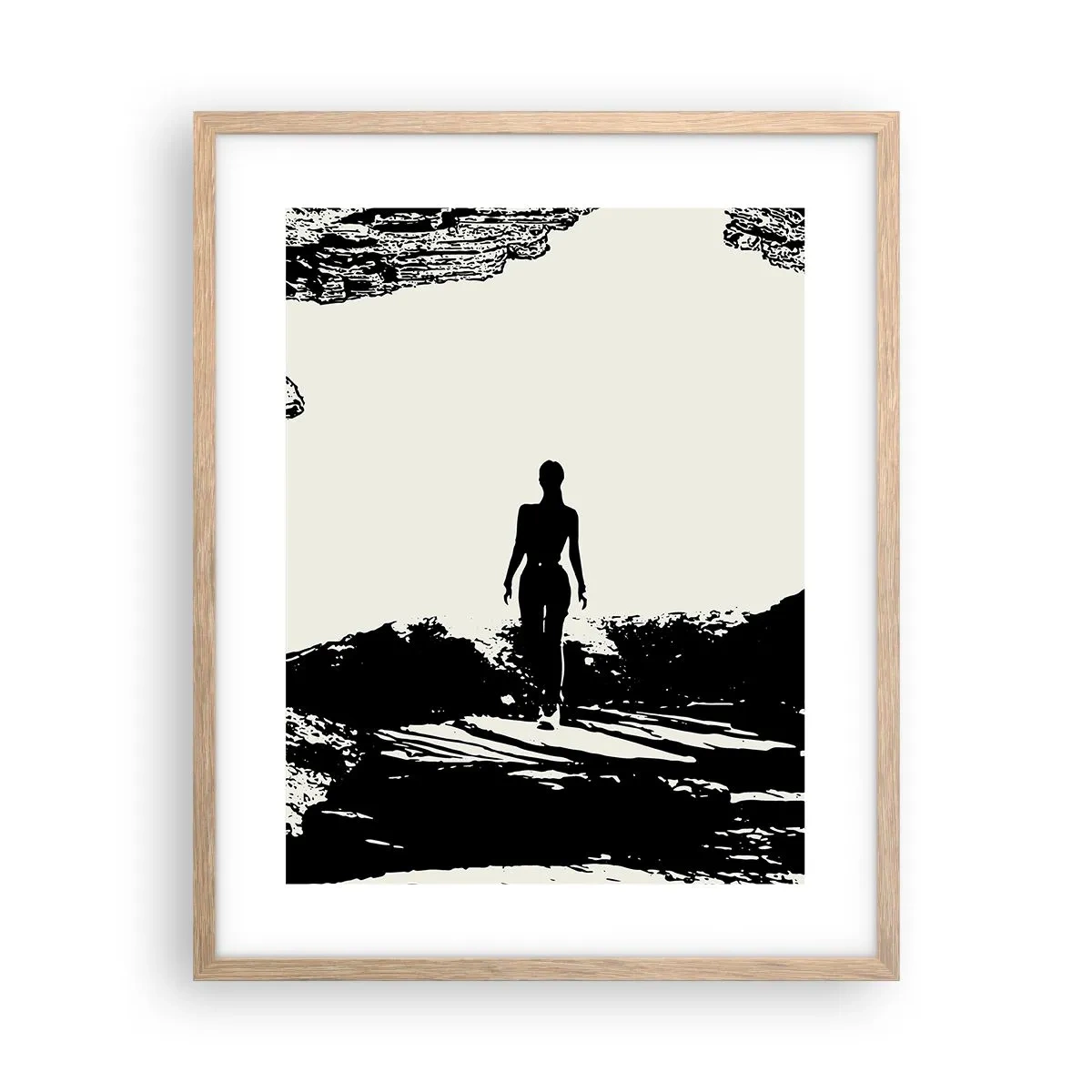 Plakat i ramme af lyst egetræ - Et nyt udseende - 40x50 cm