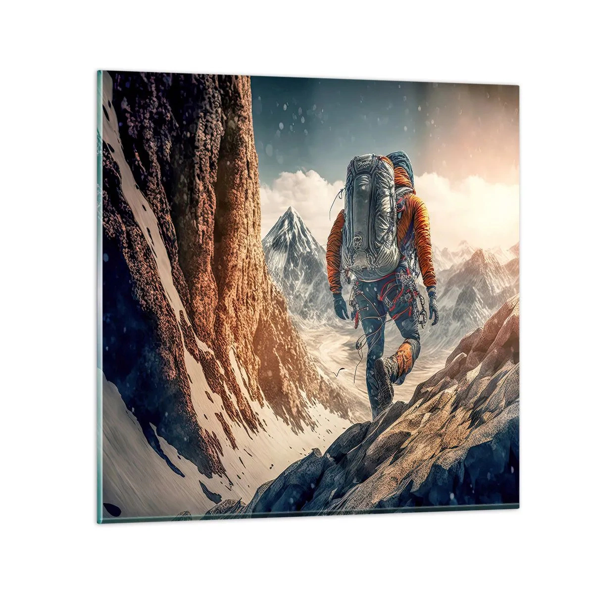 Billede på glas - Ensom kriger - 70x70 cm