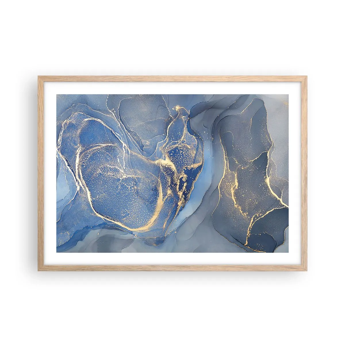 Plakat i ramme af lyst egetræ - Guldstøv - 70x50 cm