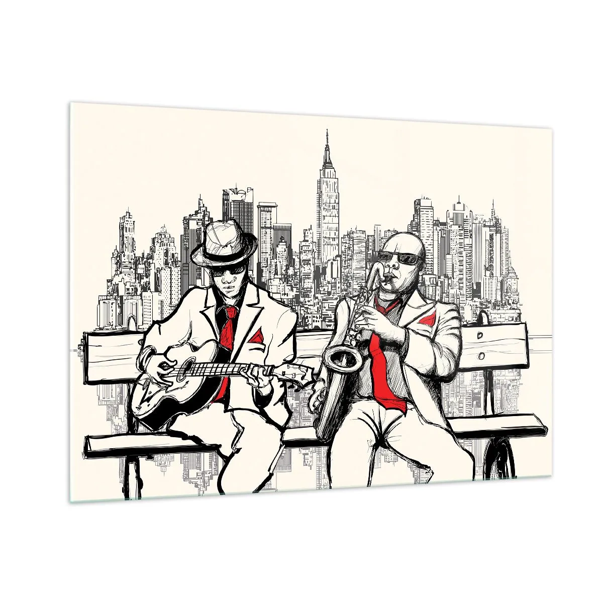 Billede på glas - New York improvisation - 100x70 cm