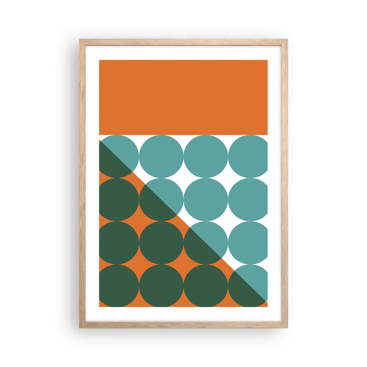 Plakat i ramme af lyst egetræ - Op og over - 50x70 cm