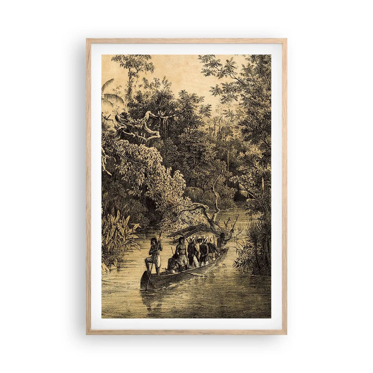 Plakat i ramme af lyst egetræ - Rejsen til kilden - 61x91 cm