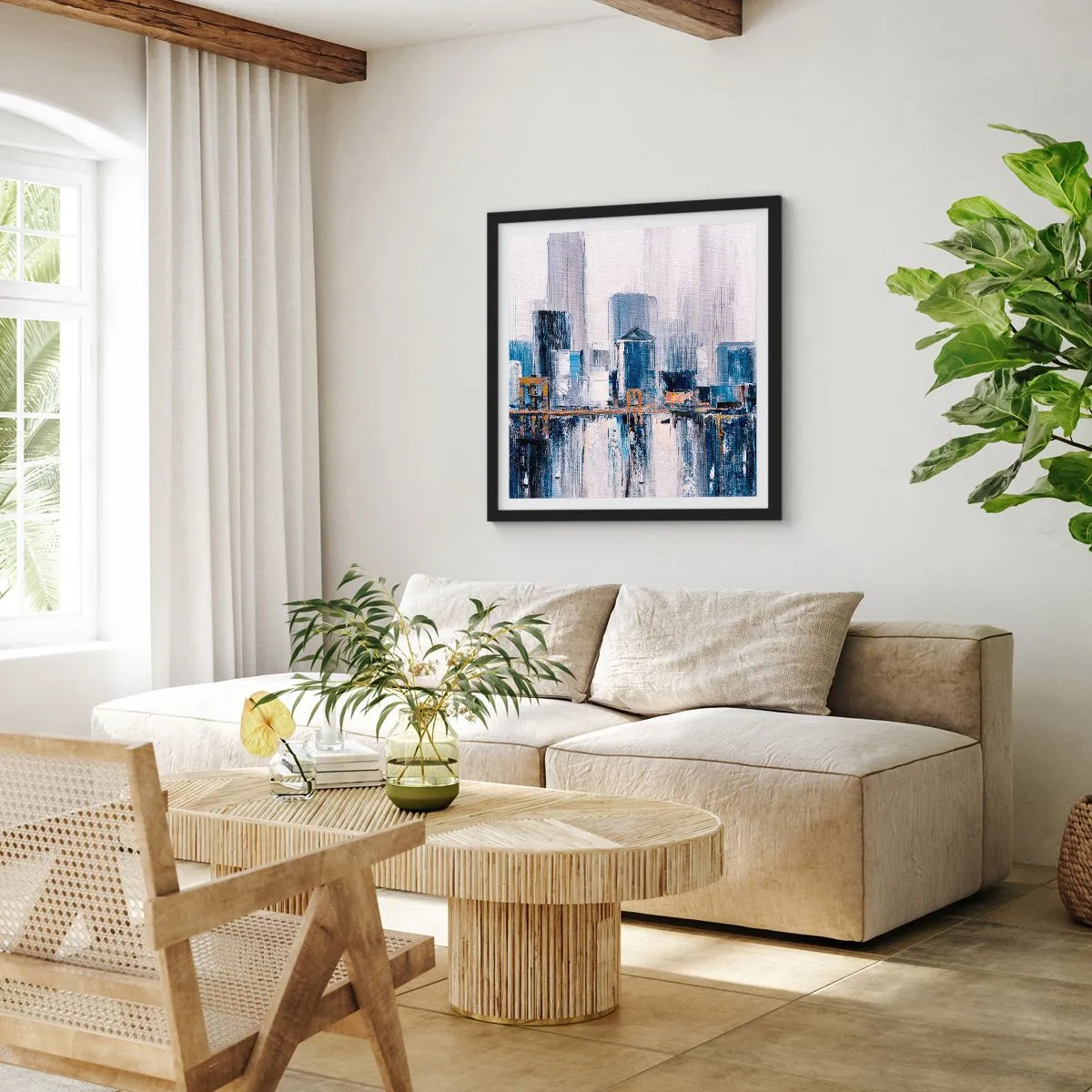 Plakat i sort ramme - Indtryk fra New York - 50x50 cm