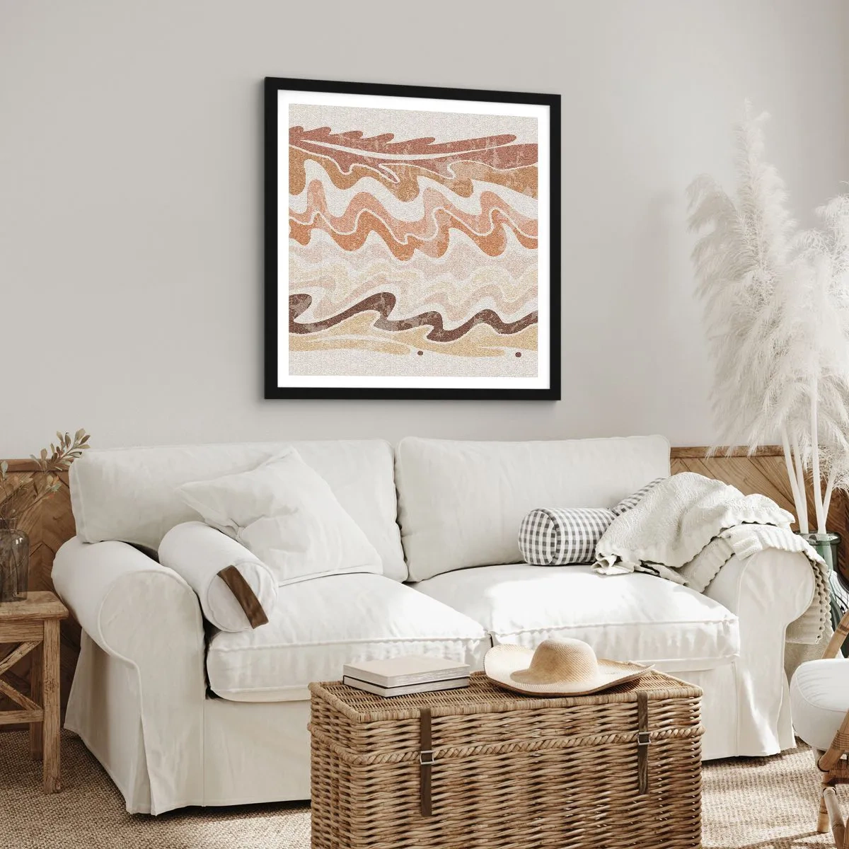 Plakat i sort ramme - God energi - gode følelser - 40x40 cm