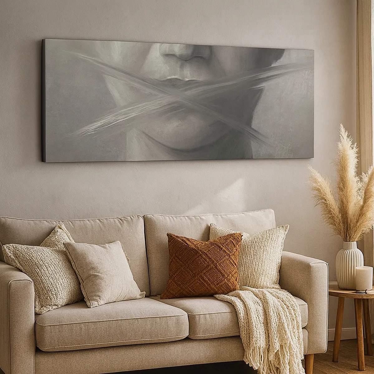 Lærredstryk - Billede på lærred - Ikke et ord - 30x30 cm