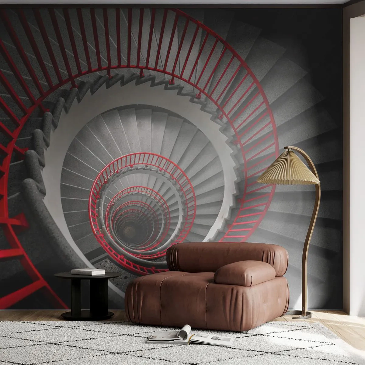 Fototapet Selvklæbende Deluxe Sticker - Arkitektoniske lege - Arkitektur, Trappe, Industriel - 400x280 cm