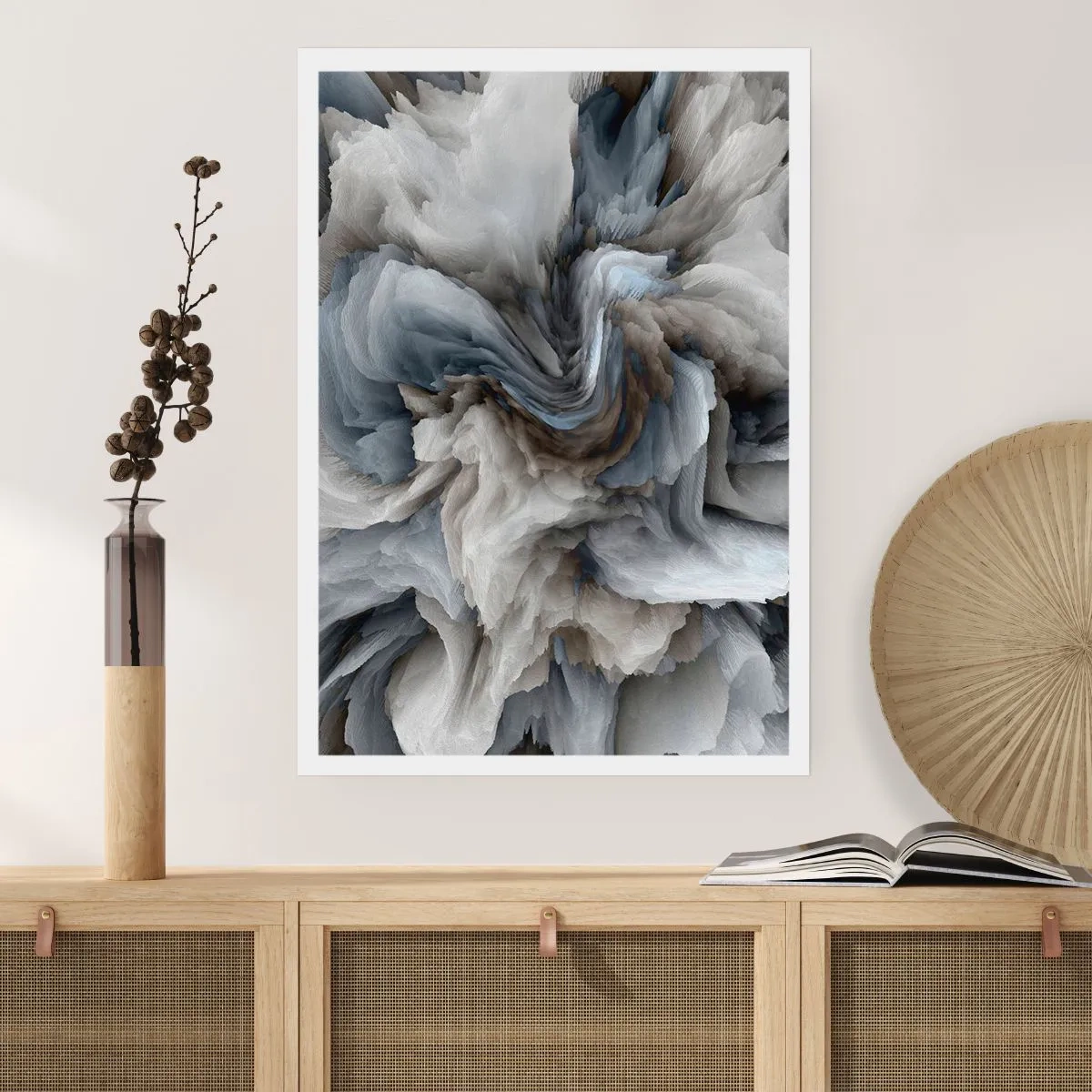 Plakat - Sten og blomst - 70x100 cm