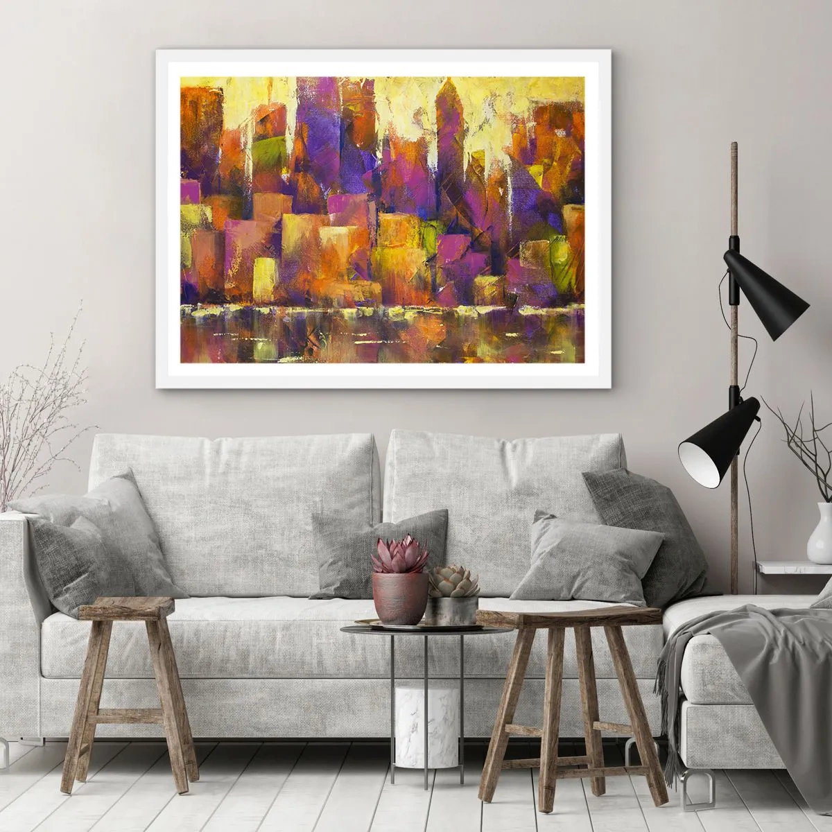 Plakat i hvid ramme - Metropolitansk sammensætning - 50x40 cm