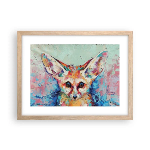 Plakat i ramme af lyst egetræ - Er du klar til mig? - 40x30 cm