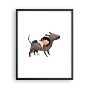 Plakat i sort ramme - Bedste venner - 40x50 cm