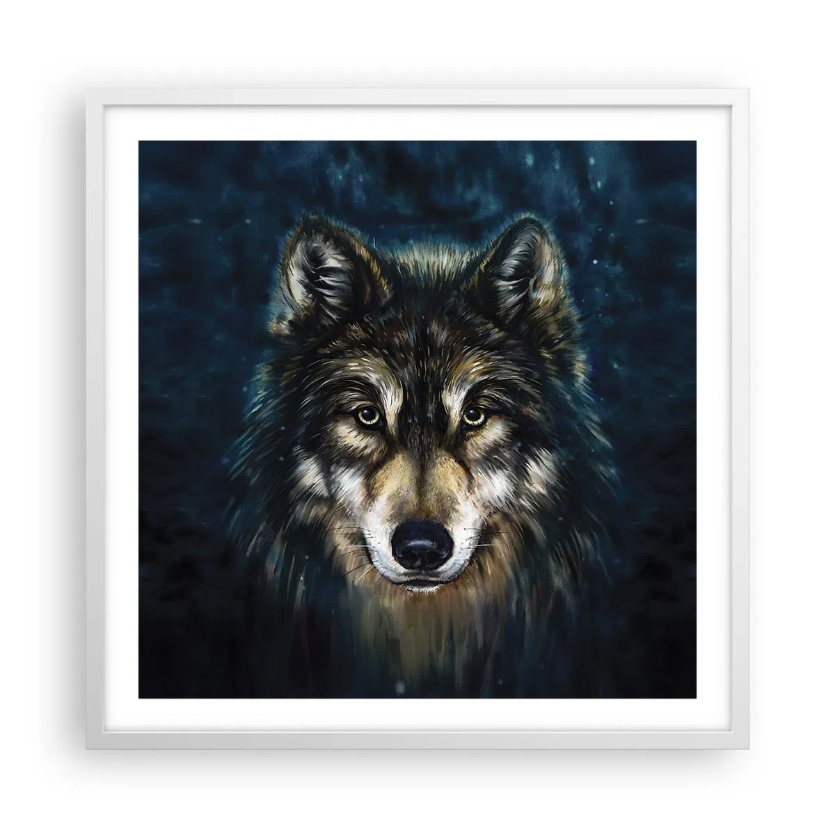 Plakat i hvid ramme - Alfa? Og omega - 60x60 cm