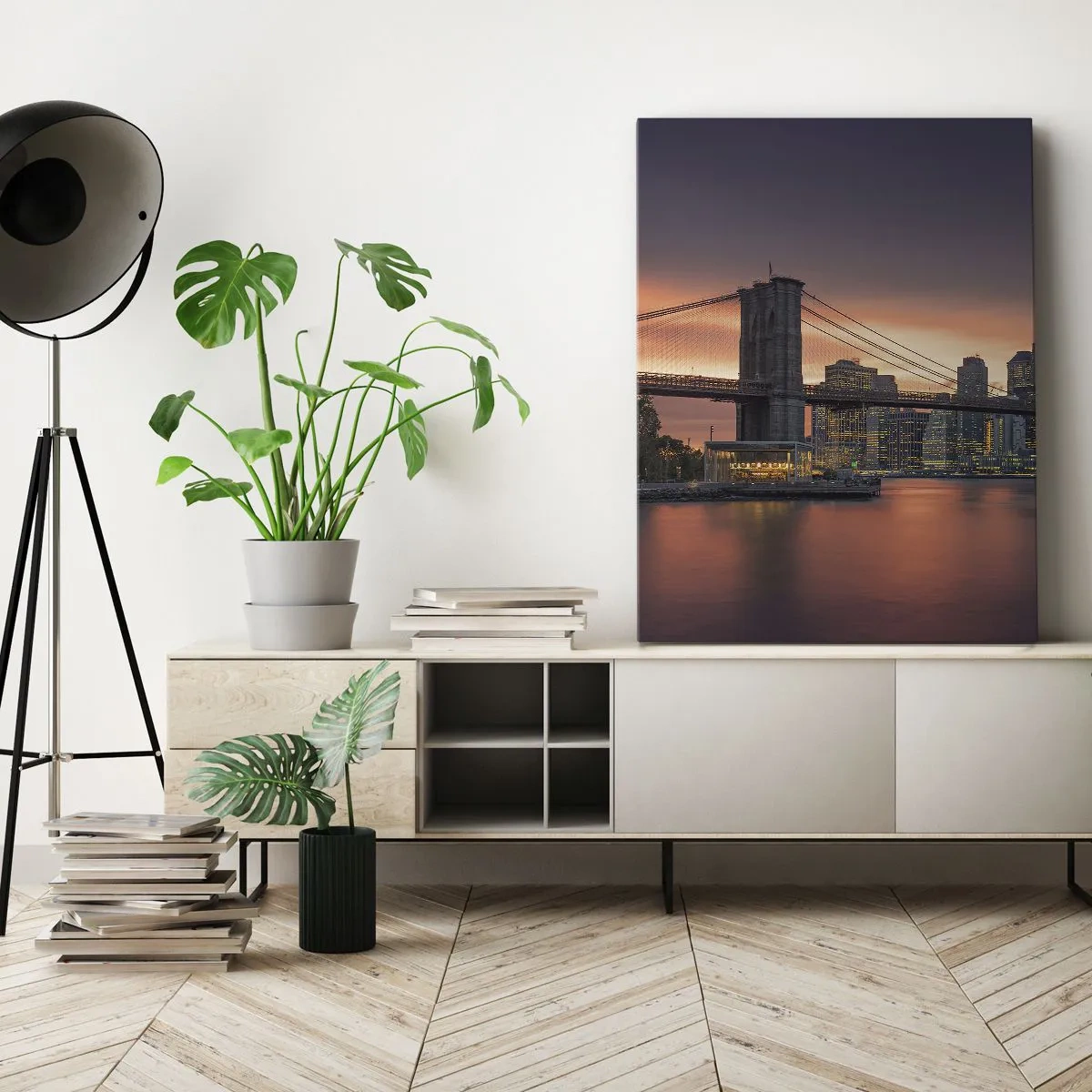 Lærredstryk - Billede på lærred - Sænket i lilla stilhed - 50x70 cm