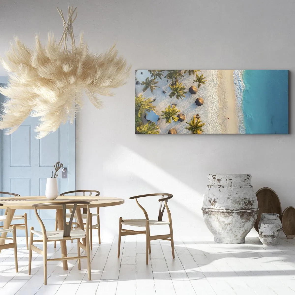 Lærredstryk - Billede på lærred - Velkommen til paradis - 100x40 cm
