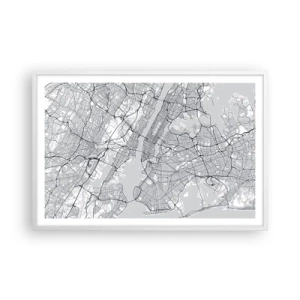 Plakat i hvid ramme - Anatomi af en storby - 91x61 cm