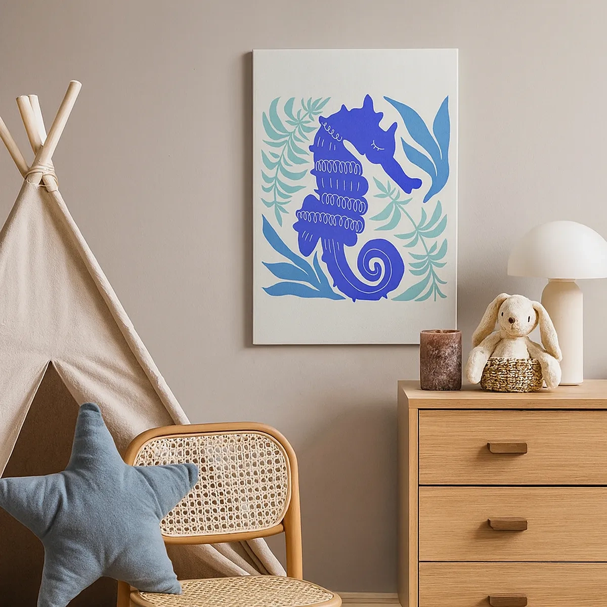 Lærredstryk - Billede på lærred - På en eng under vandet - 50x70 cm