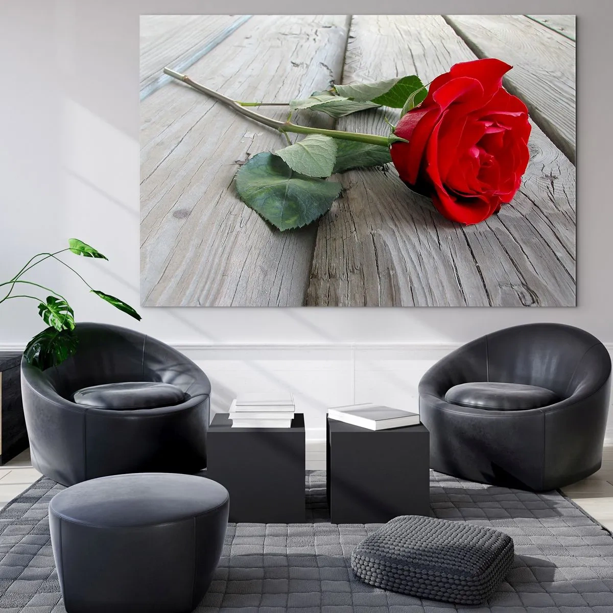 Billede på glas - Studie i skarlagenrødt - 120x80 cm