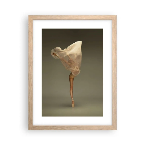 Plakat i ramme af lyst egetræ - Den er ved at flyve - 30x40 cm