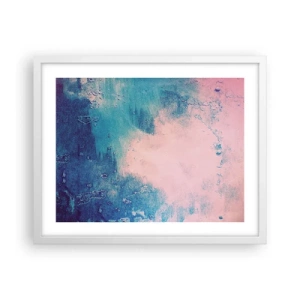 Plakat i hvid ramme - Blå omfavnelse - 50x40 cm