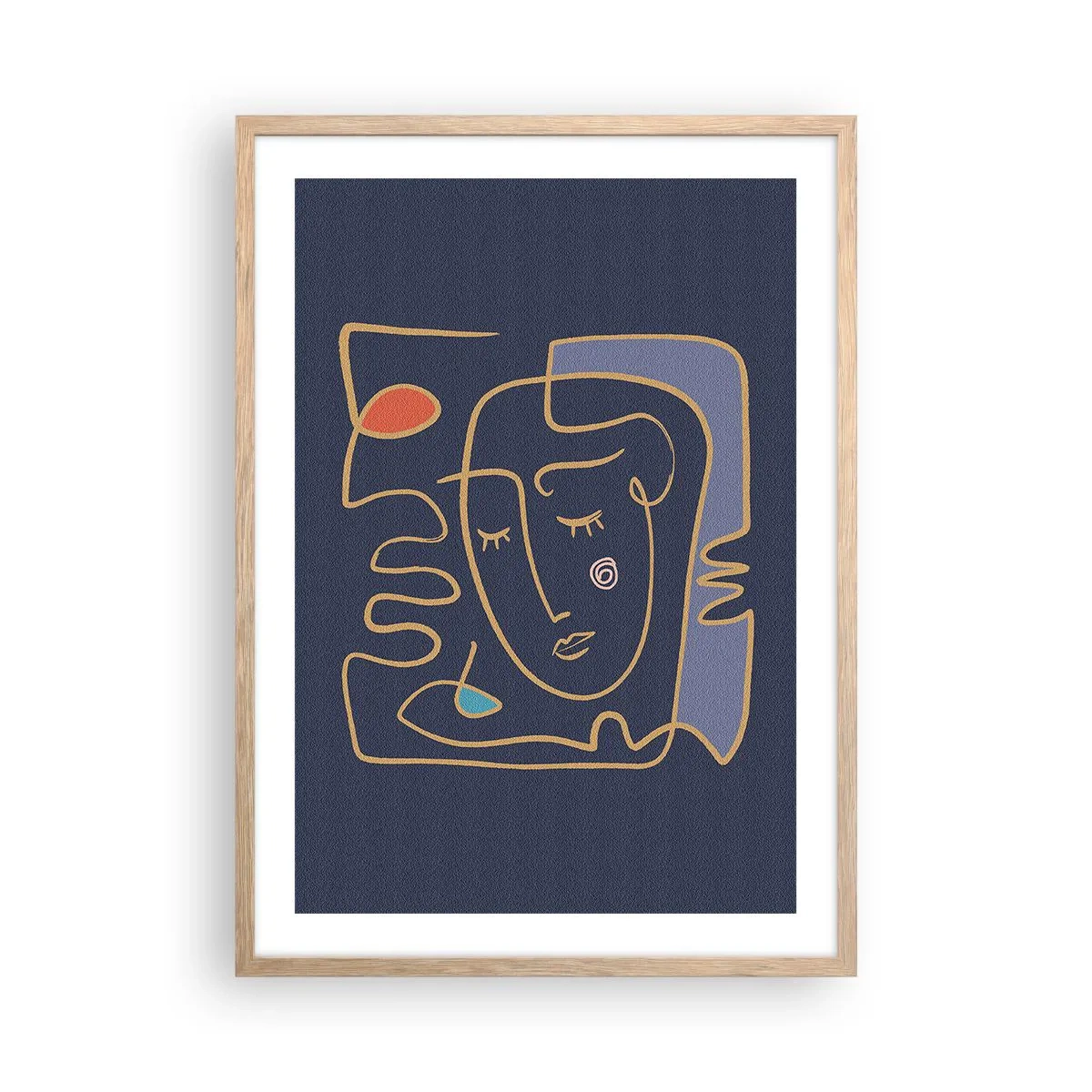 Plakat i ramme af lyst egetræ - I drømmerier - 50x70 cm