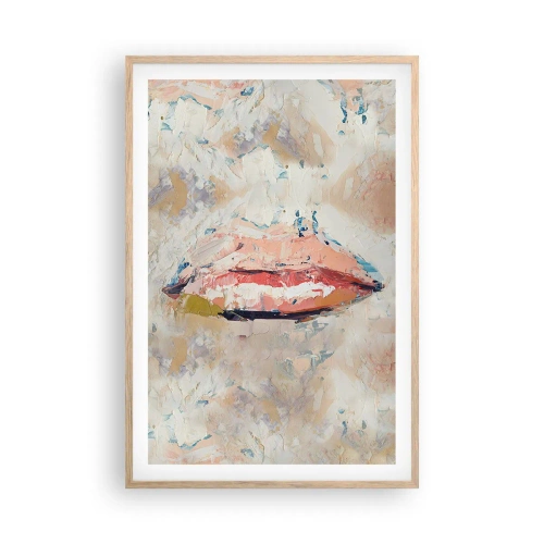 Plakat i ramme af lyst egetræ - Vækker sanserne - 61x91 cm