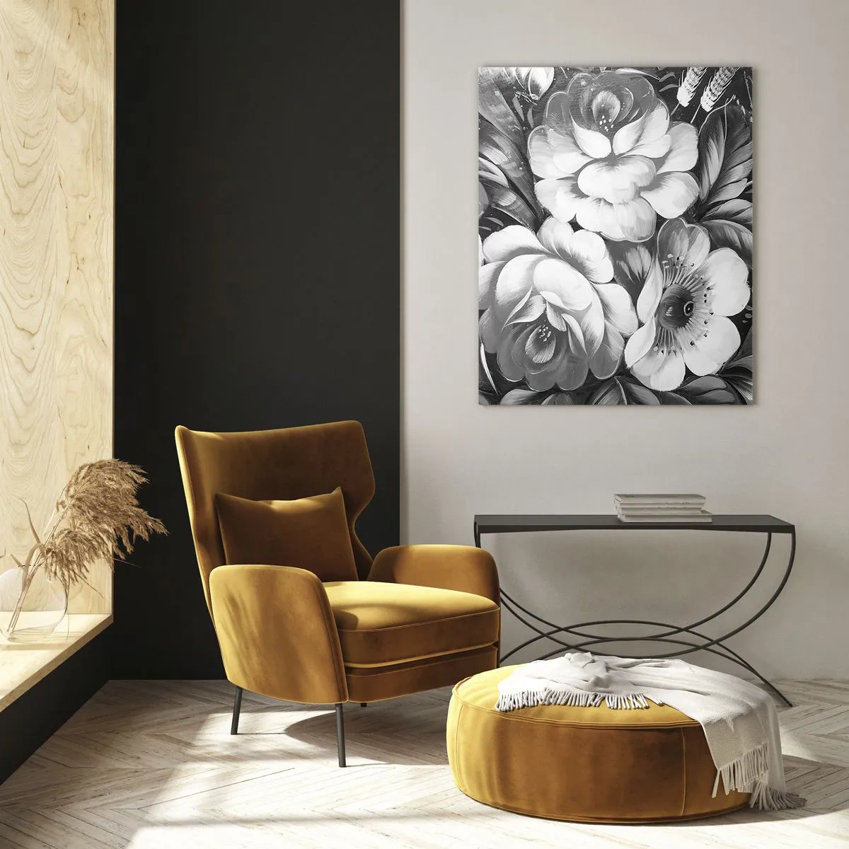Billede på glas - Smuk selv i grå farve - 50x70 cm