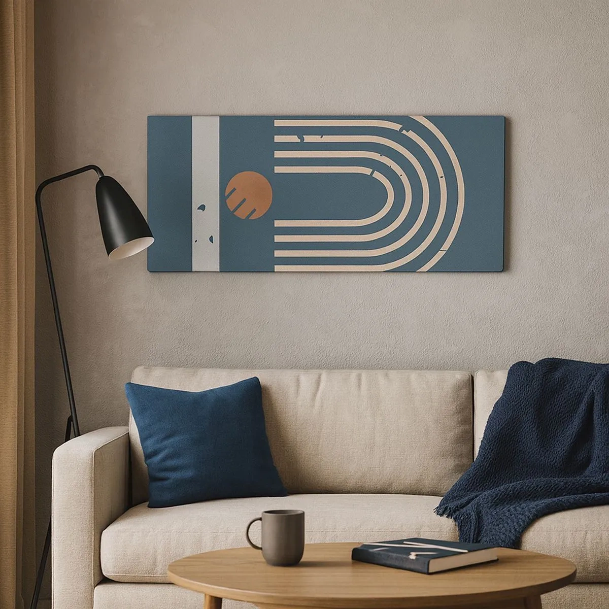 Lærredstryk - Billede på lærred - Geometri på granatæble - 100x40 cm